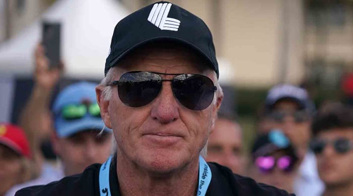 Greg Norman est photographié lors d'un événement de golf LIV 2022.
