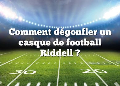 Comment dégonfler un casque de football Riddell ?