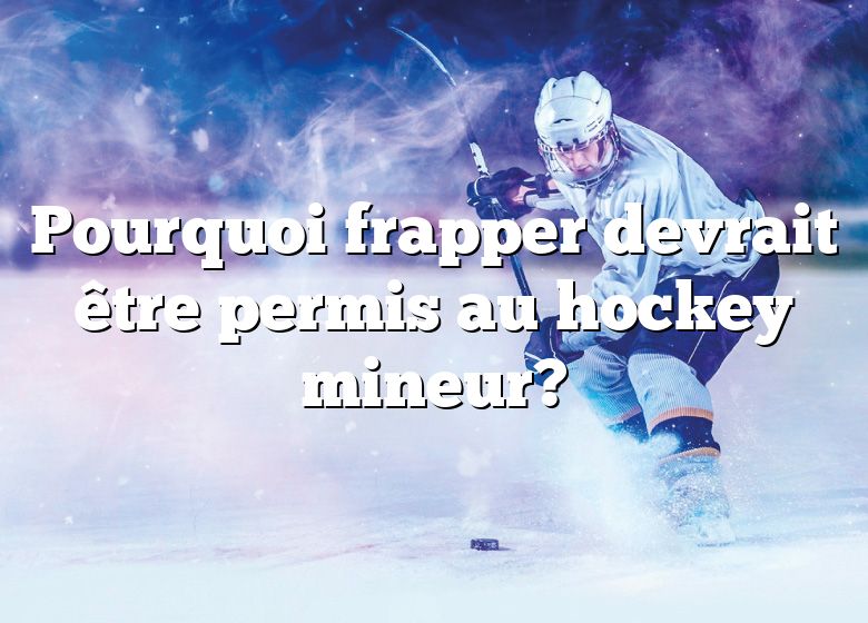 Pourquoi frapper devrait être permis au hockey mineur?