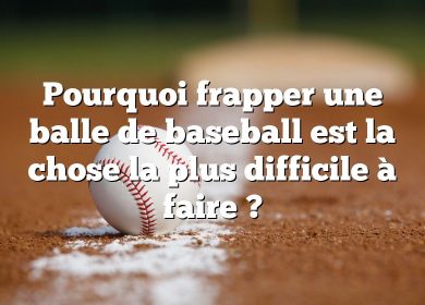 Pourquoi frapper une balle de baseball est la chose la plus difficile à faire ?