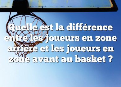 Quelle est la différence entre les joueurs en zone arrière et les joueurs en zone avant au basket ?