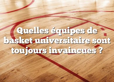 Quelles équipes de basket universitaire sont toujours invaincues ?