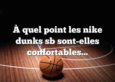 À quel point les nike dunks sb sont-elles confortables?